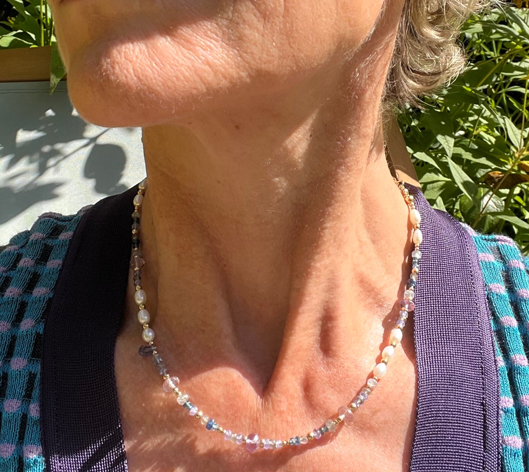 DELPHI London Topaz, Sapphire and Kyanite Gold Necklace - Jitterbug Jewellery