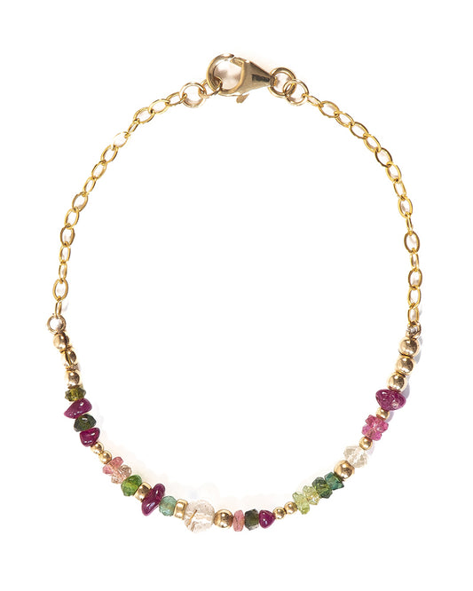HOPE Tourmaline and Ruby Gold Bracelet - Jitterbug Jewellery