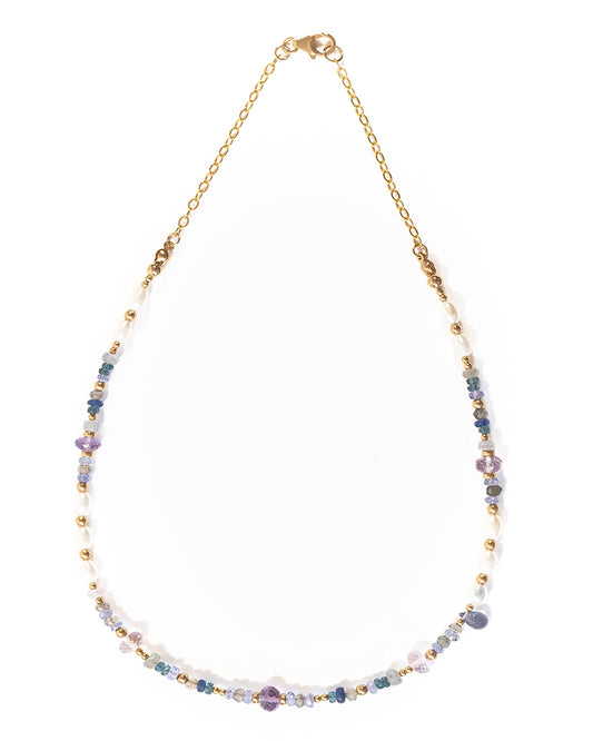 DELPHI London Topaz, Sapphire and Kyanite Gold Necklace - Jitterbug Jewellery
