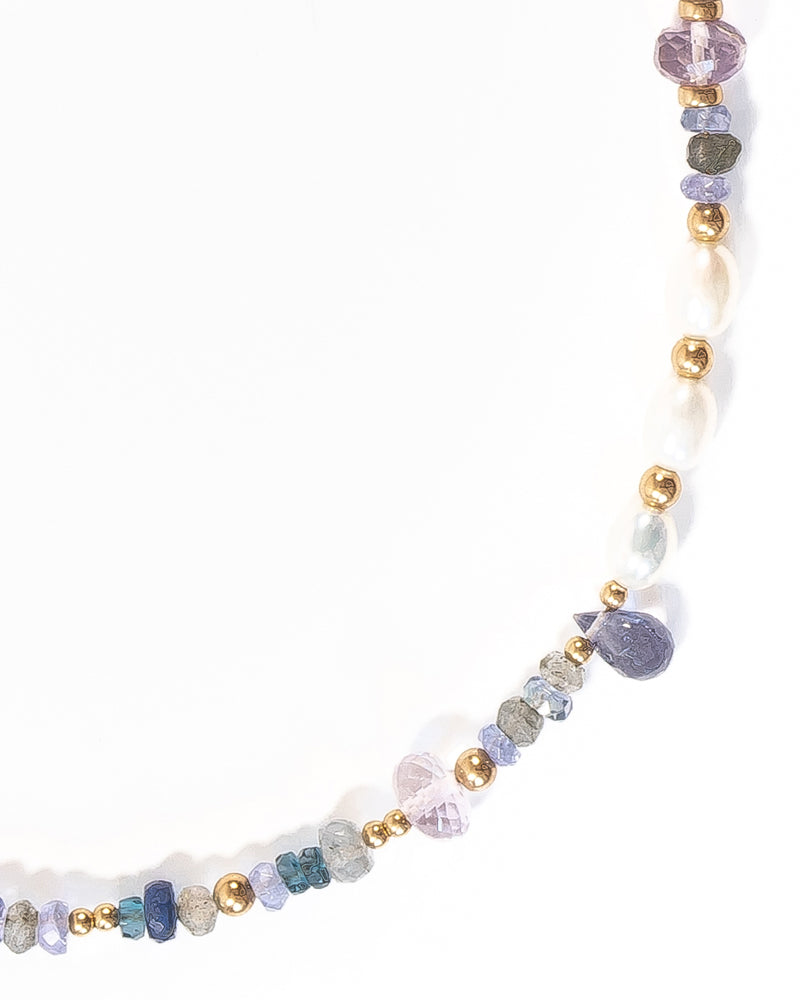 DELPHI London Topaz, Sapphire and Kyanite Gold Necklace - Jitterbug Jewellery