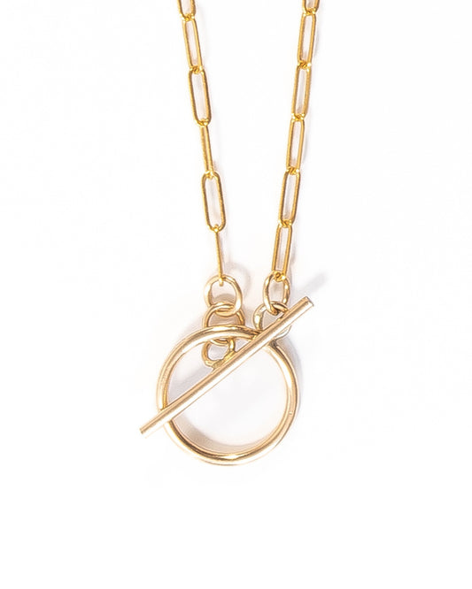 ARIA Gold Hoop & Bar Necklace - Jitterbug Jewellery
