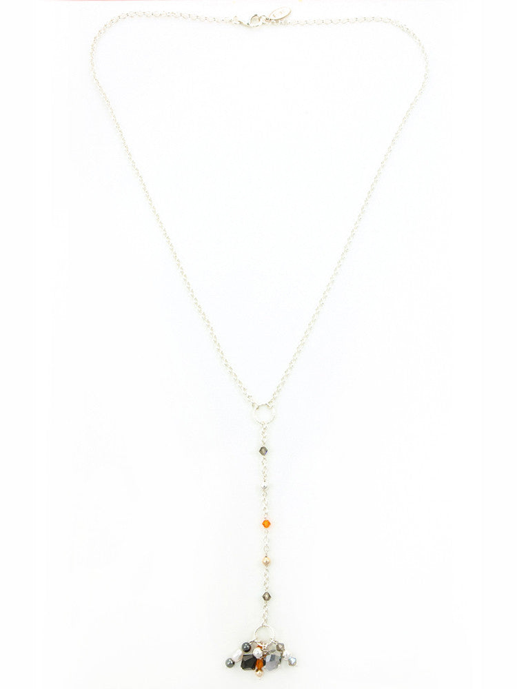 RAJ Sterling silver necklace with gemstones and Swarovski crystals