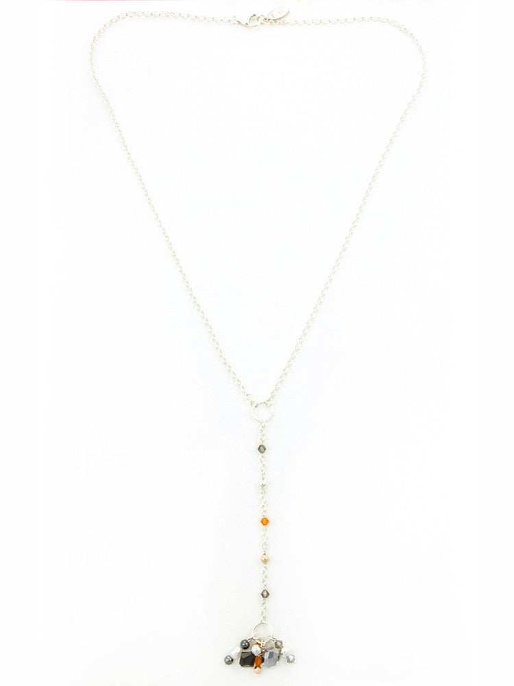 RAJ Sterling silver necklace with gemstones and Swarovski crystals