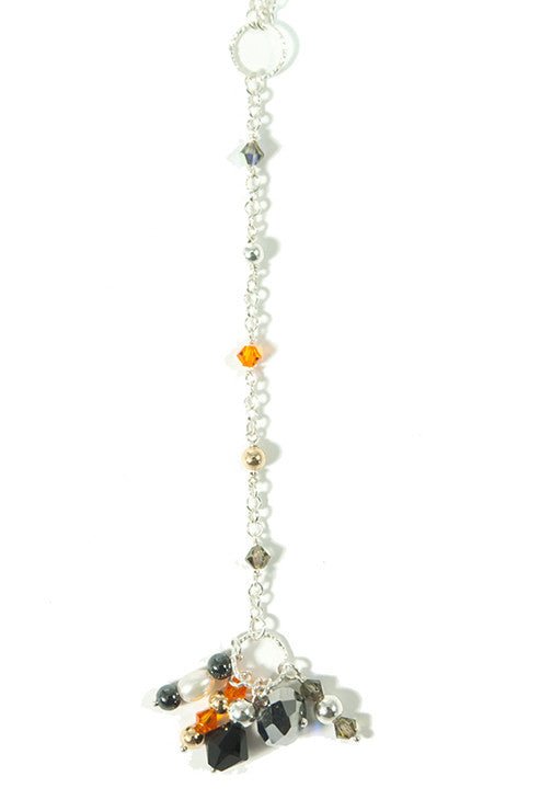 RAJ Sterling silver necklace with gemstones and Swarovski crystals
