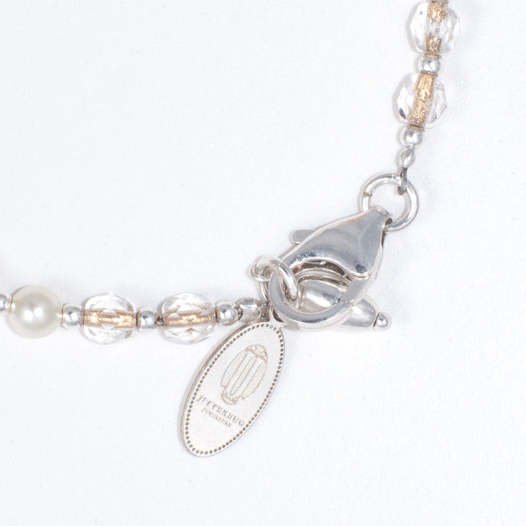 AMER - silver stacking bracelet with Swarovski crystals - Jitterbug Jewellery