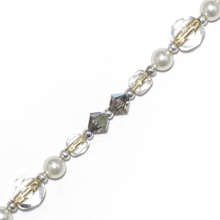 TAJ Silver stacking bracelet with Swarovski crystals 