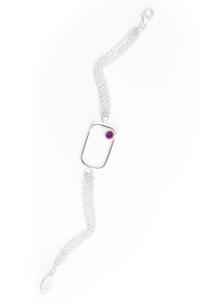 CHRISTIE - Garnet Rhodolite Silver Strand Bracelet