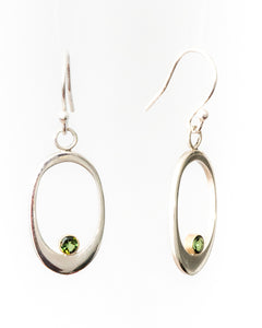 JEANIE - Green Tourmaline Silver Earrings