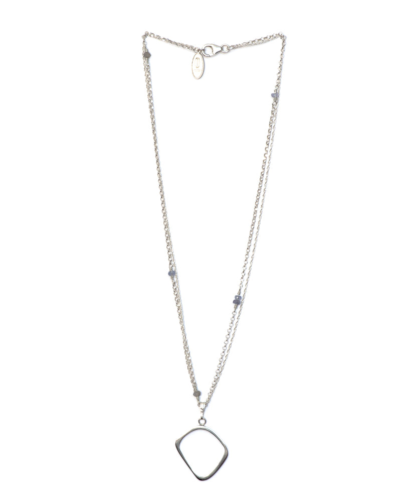 URSULA Sterling Silver Pendant with Tanzanite & Labradorite