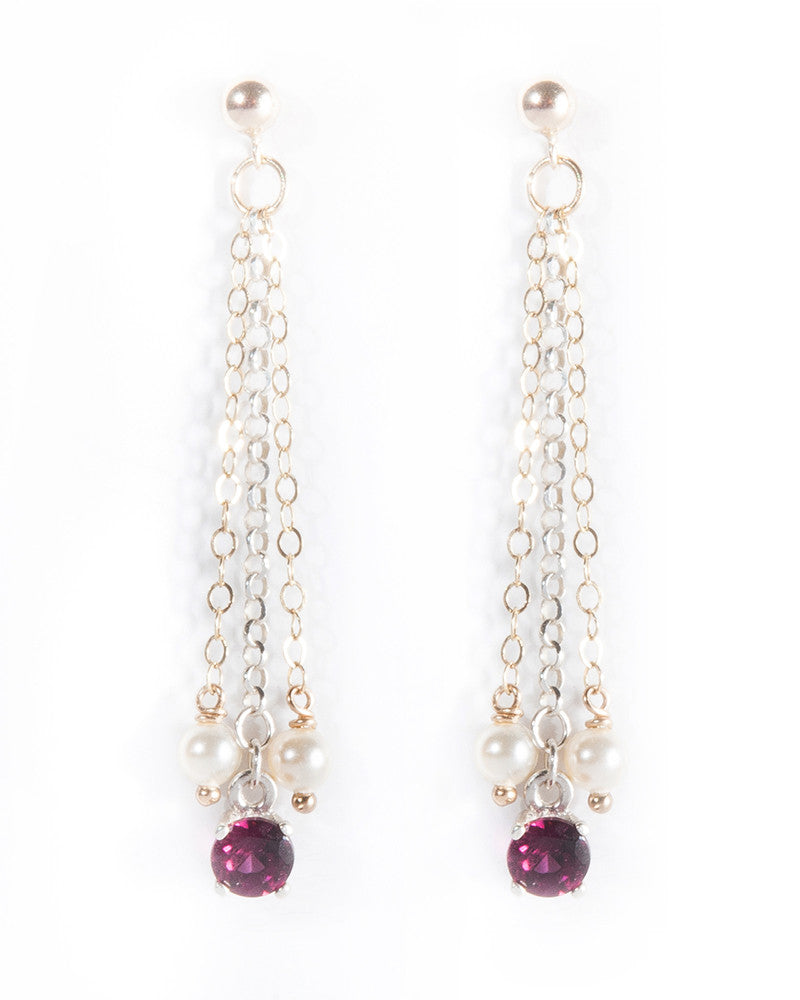 Rhodolite garnet earrings deals