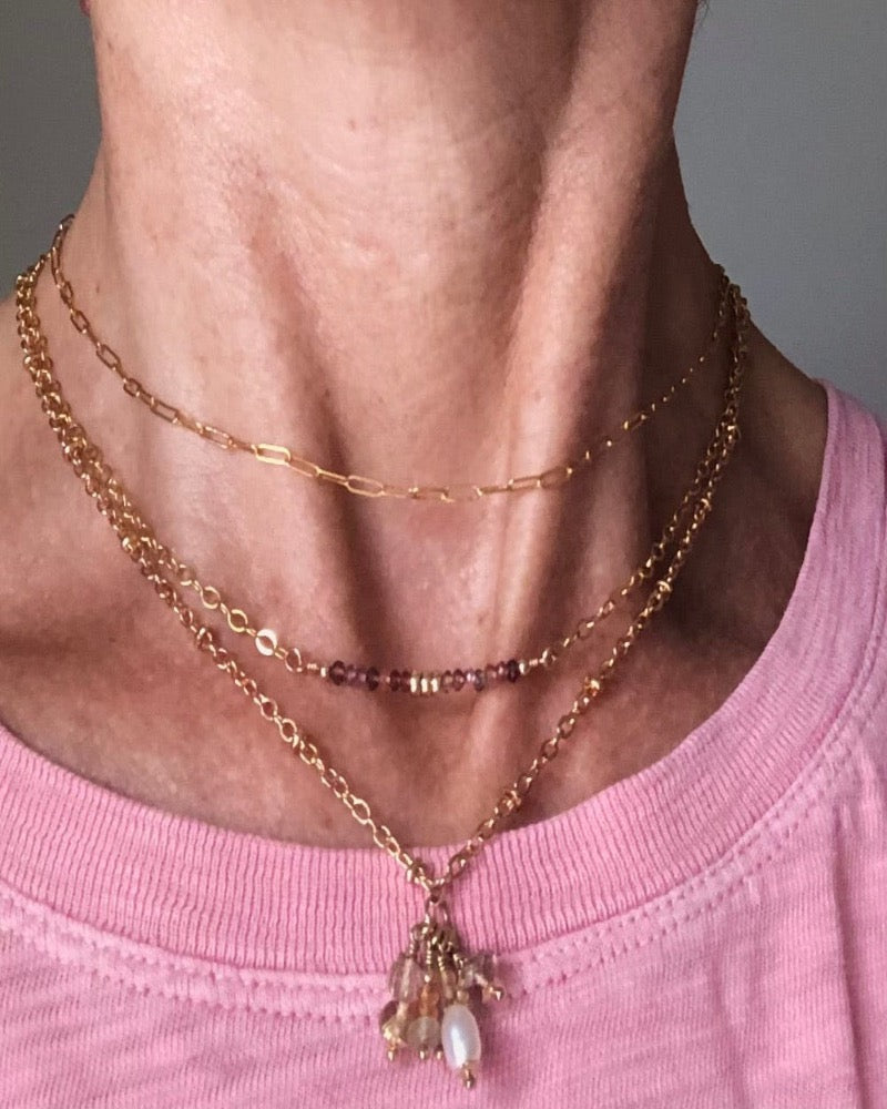 AMELIE Spinel Gold Necklace- Jitterbug Jewellery