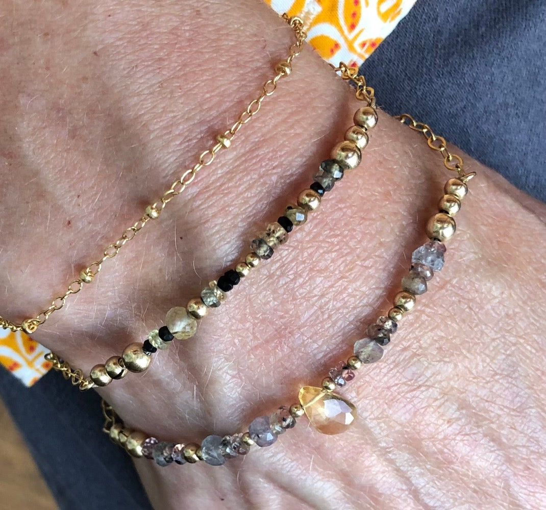 ROMA Sapphire and Citrine Gold Bracelet - Jitterbug Jewellery