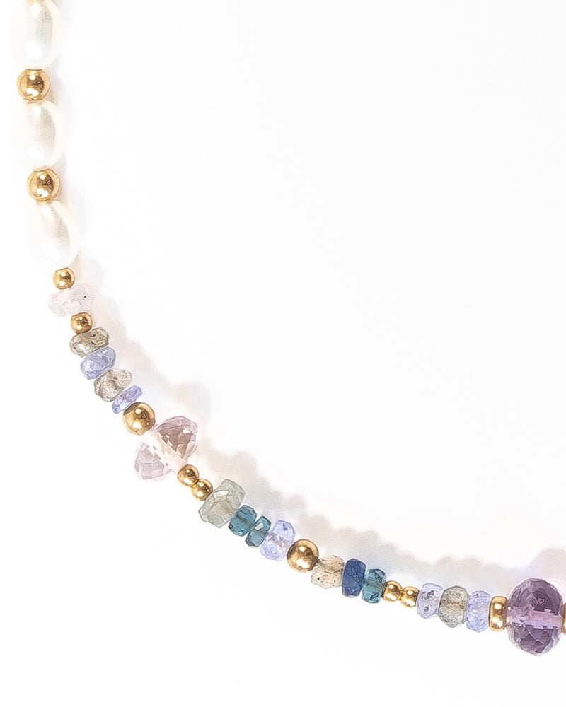 DELPHI London Topaz, Sapphire and Kyanite Gold Necklace - Jitterbug Jewellery