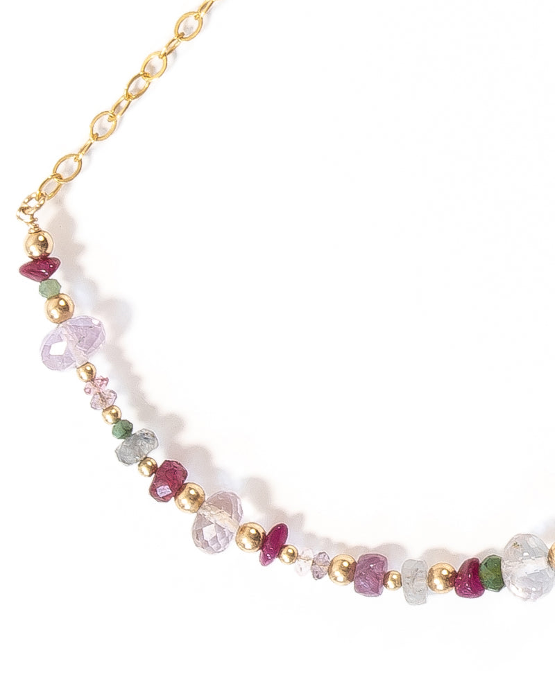 ROSA Sapphire, Ruby and Ametrine Gold Necklace - Jitterbug Jewellery