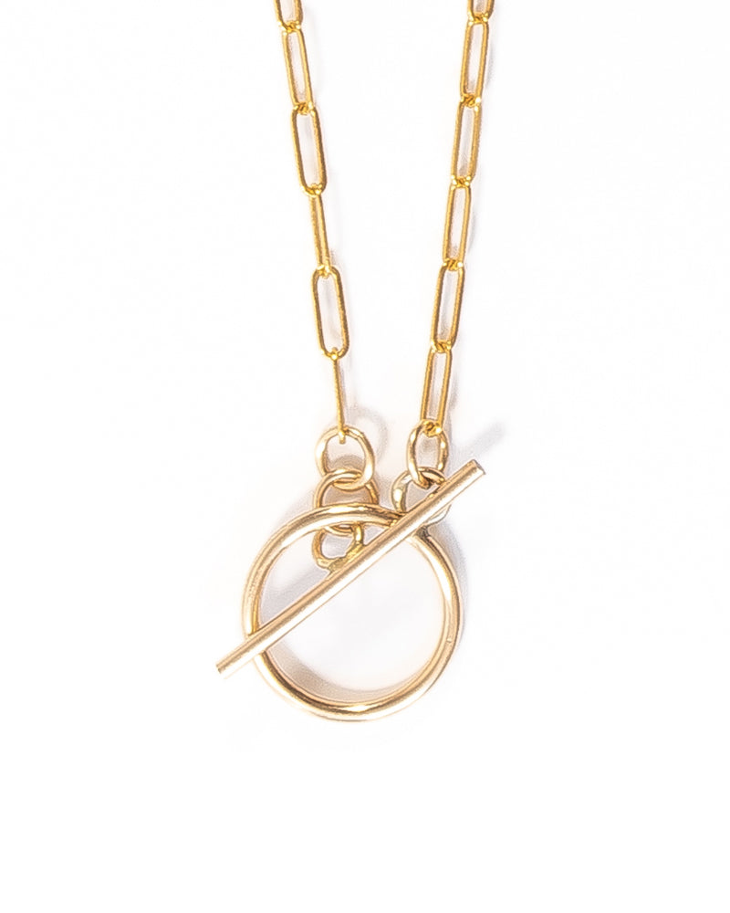 ARIA Gold Hoop & Bar Necklace - Jitterbug Jewellery