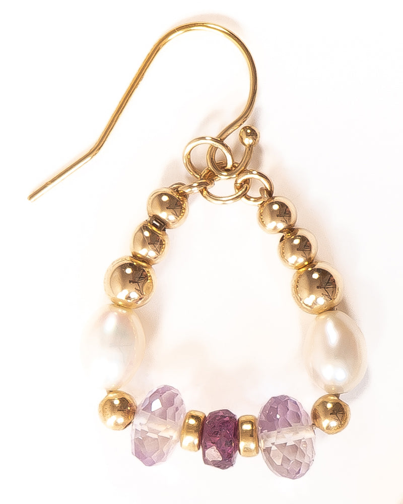 LOLA Ametrine, Sapphire and Pearl Gold Earrings - Jitterbug Jewellery
