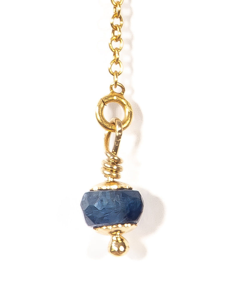 ZANTHE Kyanite Gold Drop Ear Threaders - Jitterbug Jewellery