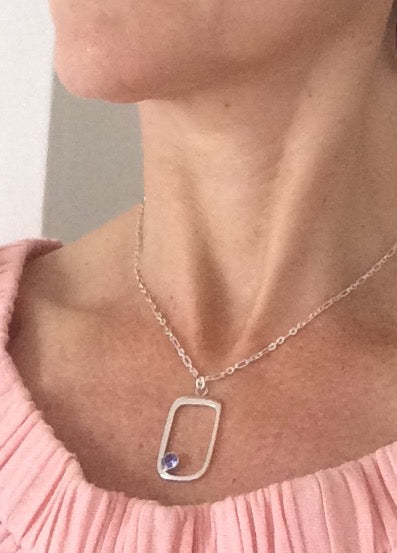 SANDIE Tanzanite Sterling Silver Pendant