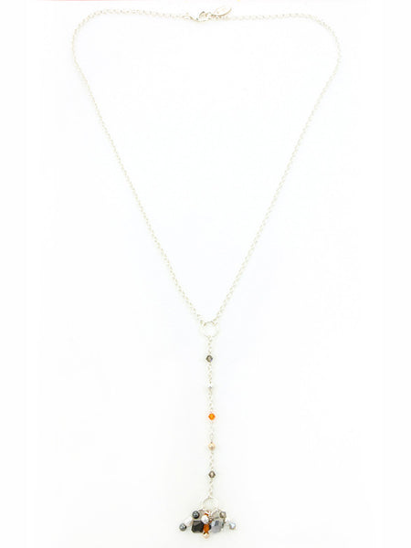 RAJ Sterling silver necklace with gemstones and Swarovski crystals