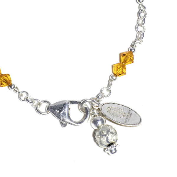 VARANASI Silver stacking bracelet with Swarovski crystals & semi precious stones 