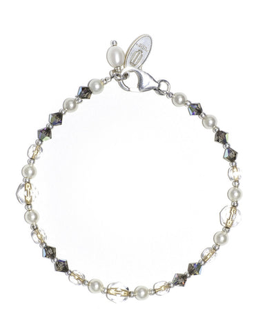 TAJ Silver stacking bracelet with Swarovski crystals 