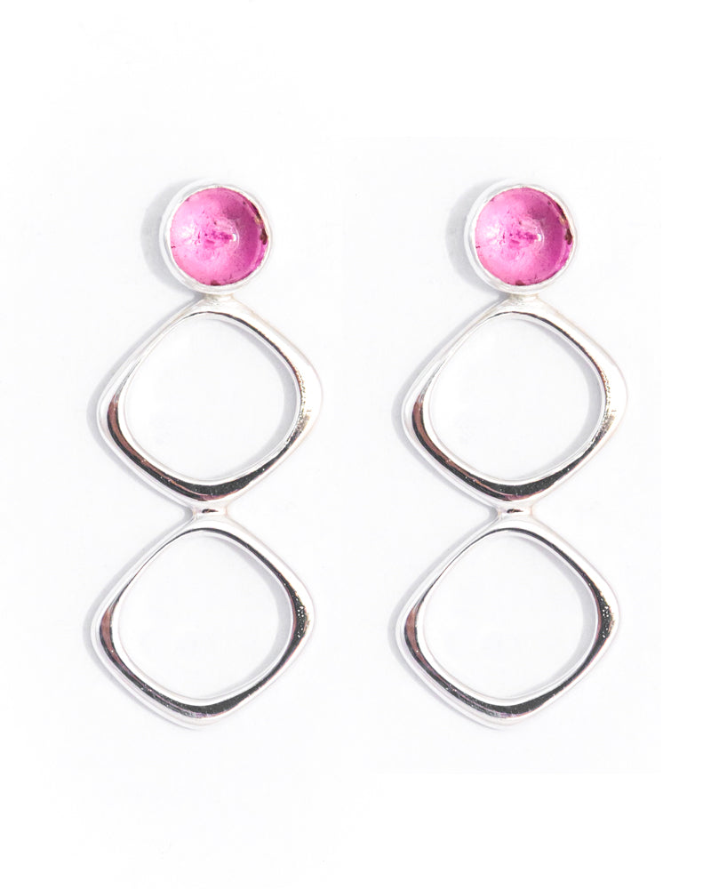 EDIE - Pink Tourmaline Drop Earrings