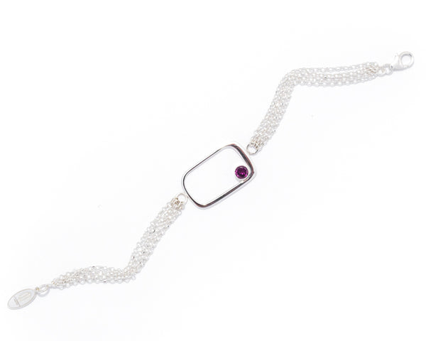 CHRISTIE - Garnet Rhodolite Silver Strand Bracelet