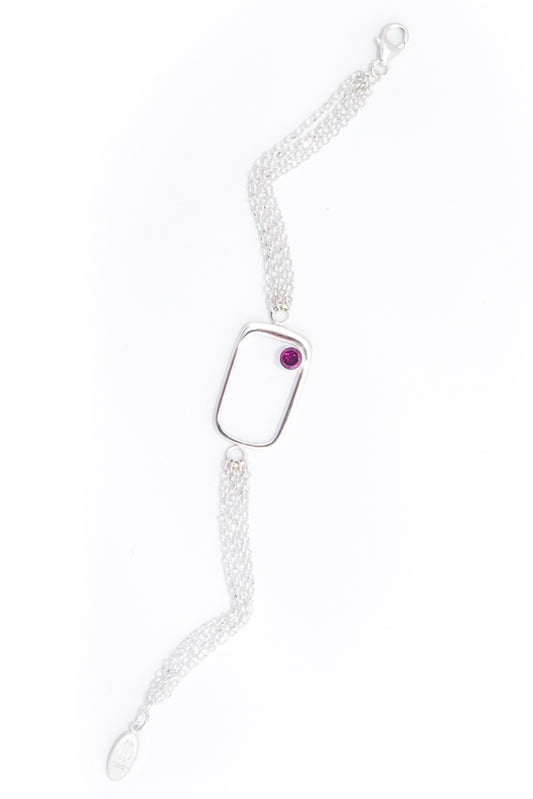 CHRISTIE - Garnet Rhodolite Silver Strand Bracelet