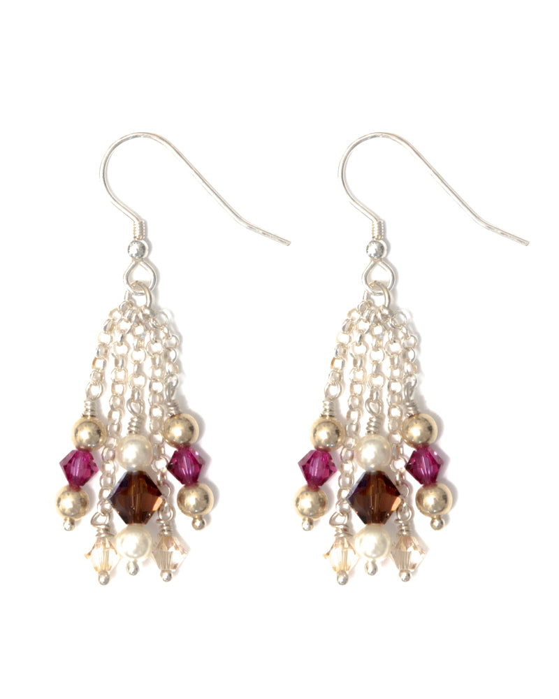 CHI CHI - Silver Cluster Earrings in Gold Shimmer