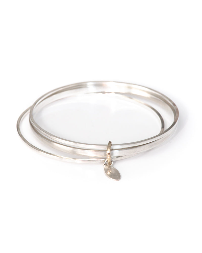 DUFFY - Sterling Silver Bangle Trio with 9ct gold