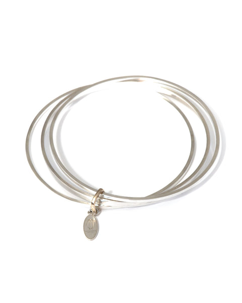 DUFFY - Sterling Silver Bangle Trio with 9ct gold