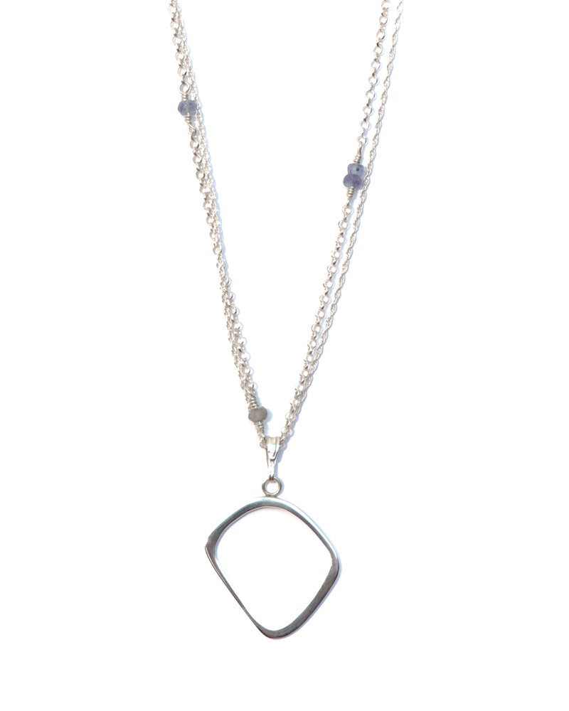 URSULA Sterling Silver Pendant with Tanzanite & Labradorite