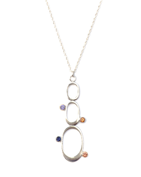 MARIANNE Sapphire, Iolite and Garnet Sterling Silver Pendant