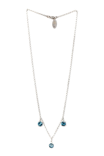 PHI PHI London Topaz Diamond Cut Silver Necklace