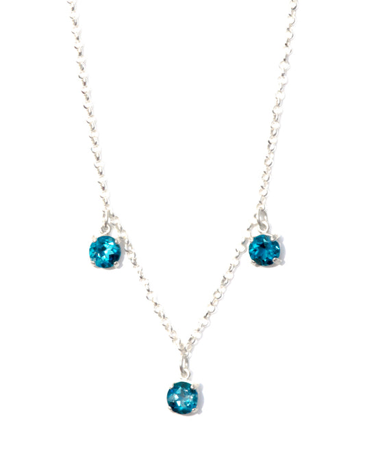 PHI PHI London Topaz Diamond Cut Silver Necklace