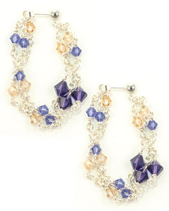 MAJORELLE Sterling Silver Waterfall Earrings with Swarovski Crystals