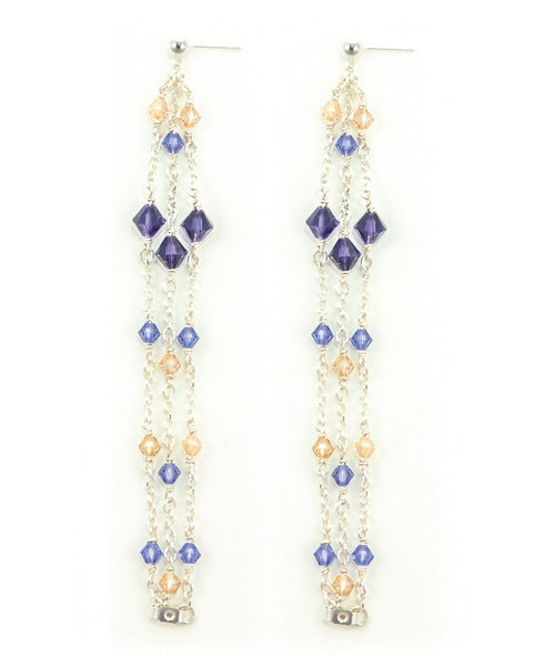 MARJORELLE Sterling Silver Waterfall Earrings with Swarovski Crystals