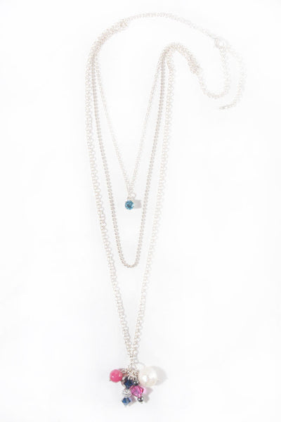 HIMALAYA - London Topaz Layered Silver Necklace - Jitterbug Jewellery