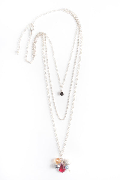 Unique multi-strand Swarovski crystal & semi precious stone necklace - Jitterbug Jewellery